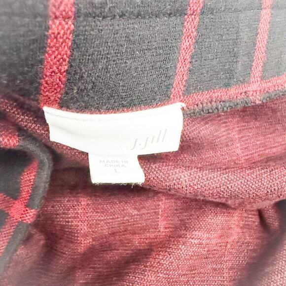 J. Jill Side Panel Split Design Plaid Patterned Stretch Pencil Skirt SIze L - Picture 4 of 7